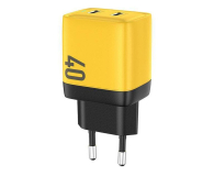 WEKOME sieciowa 2x USB-C Super Fast Charger GaN 40W Żółta WK-WP-U128 - 1182726 - zdjęcie 1